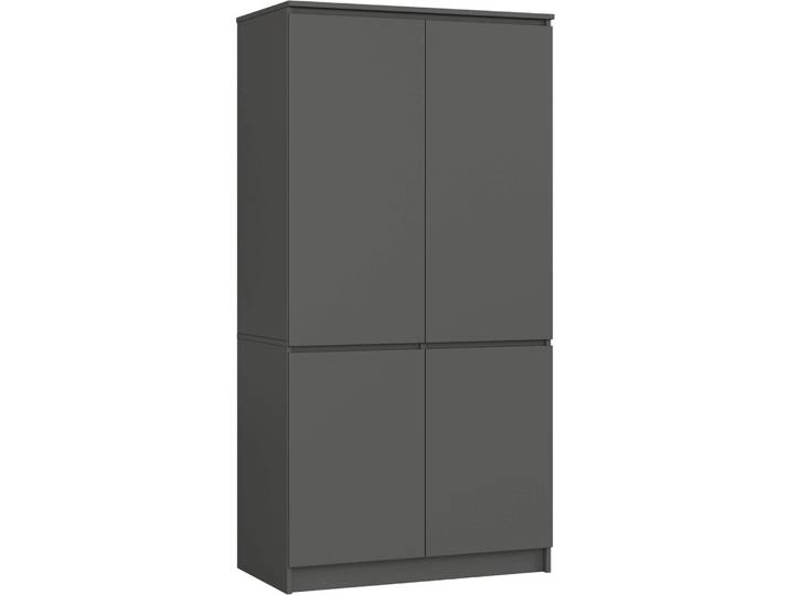 Armoire AKORD S90 gris graphite 90 cm 4 portes 4 étagères L90xH180xP51 cm