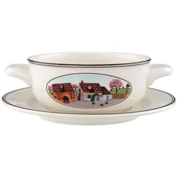 SUPPENTASSE MIT UNTERTASSE Design Naif bunt 450 ml