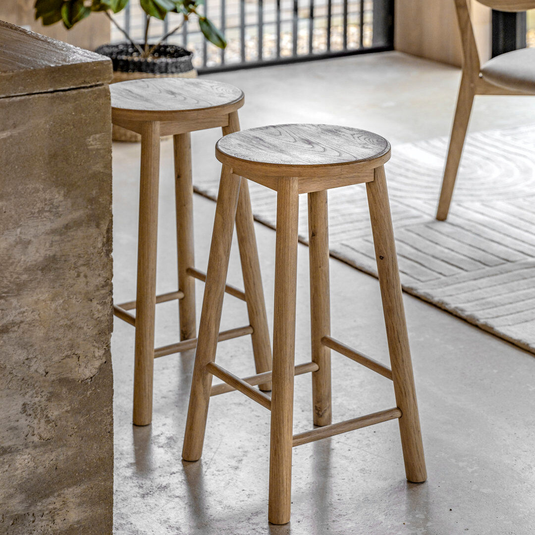 Lily Manor Averie Bar Stool Natural 65cm H X 34cm W X 34cm D