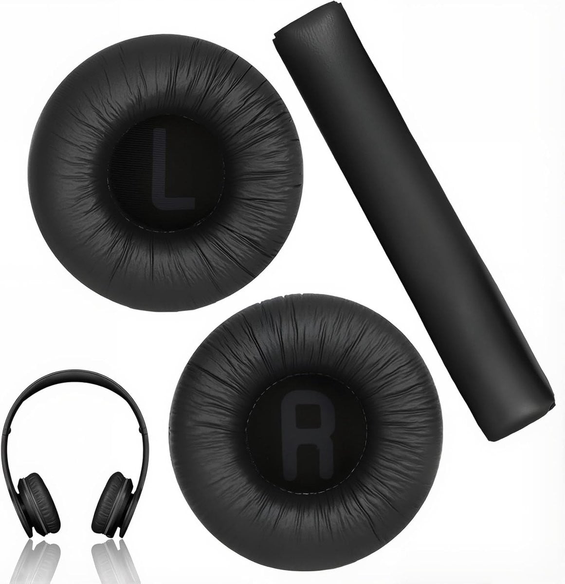 JBL Tune 520BT 510BT 500BT 450BT E40BT Hoofdkussens met 70 mm Traagschuim - Zwart