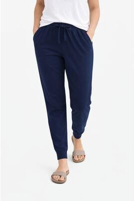 Plus Size Women's French Terry Drawstring Elastic Waistband Jogger by Ellos Studio in Navy (Size 5X)