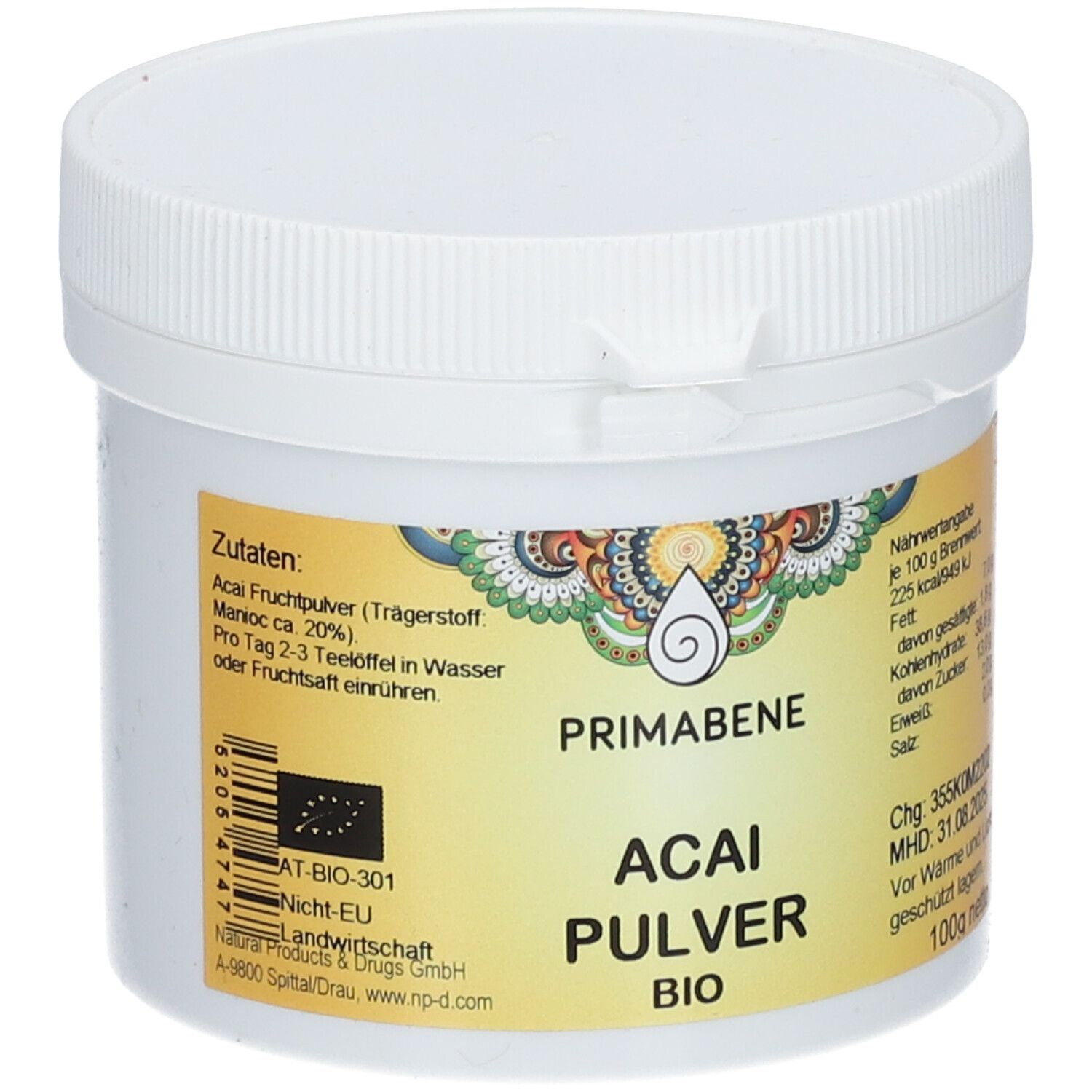 Acai Fr.plv BIO NPD Prim 100 g Pulver