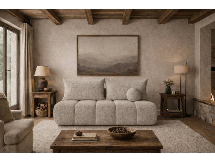 Kaiser Möbel Schlafsofa mit Schlaffunktion und Bettkasten, Stoff Flow Chenille, Sofa PIANO, Einzelsofa, Chenille-Stoff,Water Blocked Technologie