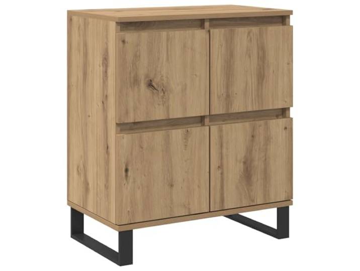 Makastle Sideboard Artisan-Eiche 60 x 35 x 70 cm Braun Holzwerkstoff Wohnzimmer mit 4 Türen