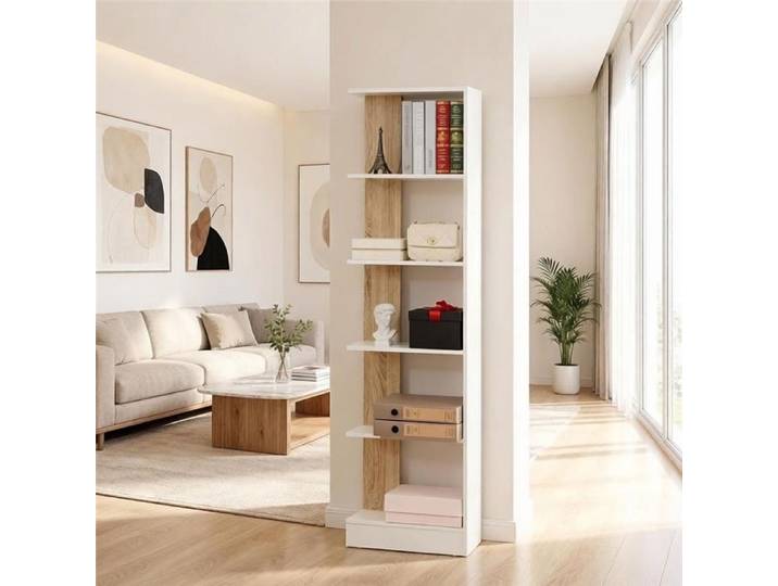 Étagère design ouverte bibliothèque moderne autoportante rangement pour livres et décoration pour salon bureau ou chambre