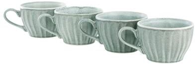 Gibson Homewares Reactive Glaze Stoneware Cups 4-Piece Set in Green