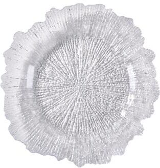 Saro Textured Scalloped Charger Plates, Set of 4 - Organic Edge Dining Table Decor