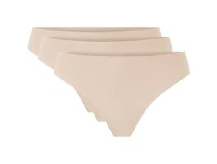 ESMARA® Lot de 3 strings invisibles femme (crème, XL(46/48))