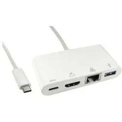 RS PRO Adapter, USB 3.1, USB C 1 Display, - HDMI (USB-C, 4 Ports), Dockingstation + USB Hub