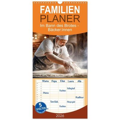 Familienplaner 2026 - Im Bann des Brotes - Bäcker:innen mit 5 Spalten (Wandkalender, 21 x 45 cm) CALVENDO