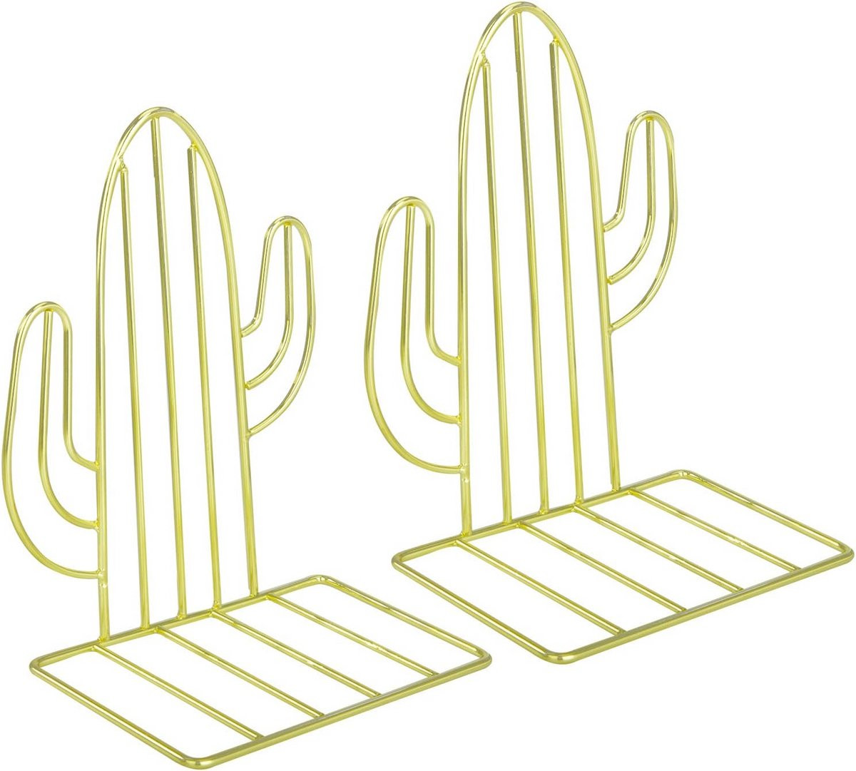 Cactus Boekensteunen van Metaal - Antislip Boekensteunen voor Thuis en Kantoor - 2 Stuks in Goud