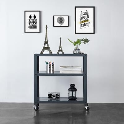 Idea Nuova 3-tier Blue/Grey/White Metal Bookcase