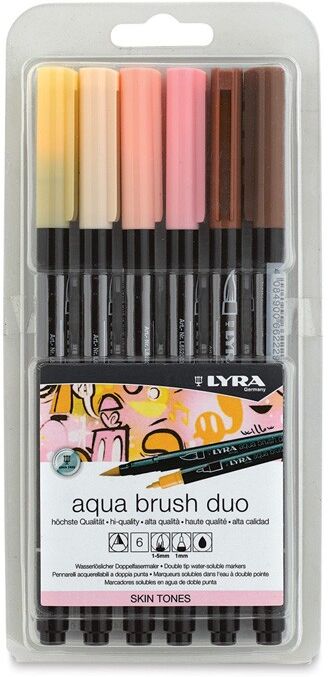 Etui 6 x marqueurs Lyra Aqua Brush Duo Skin Set