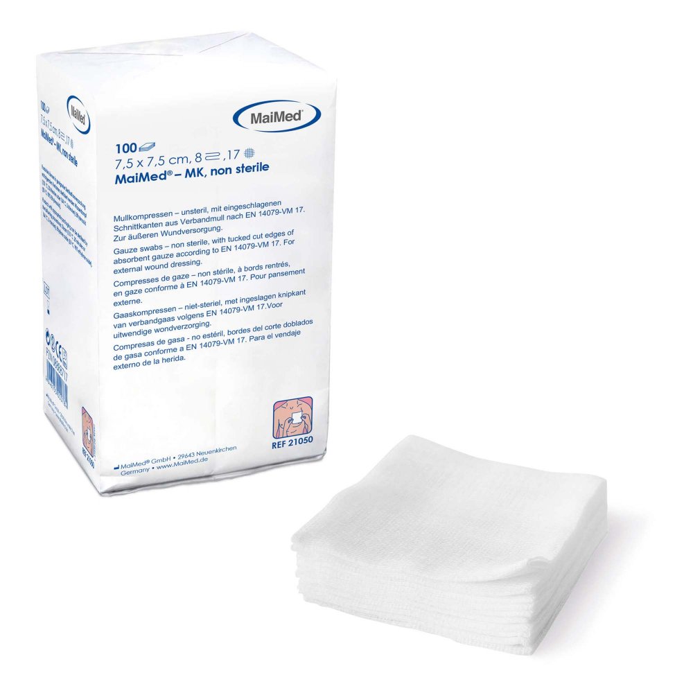 MaiMed GmbH Mullkompressen 7,5x7,5cm 8-fach unsteril 08888717