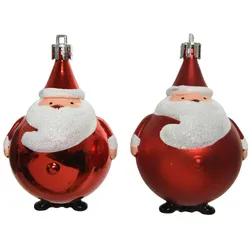 Christmas Decorations Christbaumschmuck Weihnachtsmann 8cm Kunststoff Weihnachtskugeln bruchfest rot