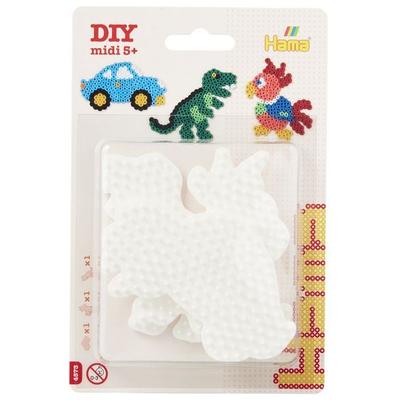 Hama® Bügelperlen Blister 3 Stiftplatten Auto/Dinosaurier/Papagei.