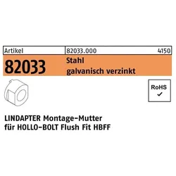 Lindapter, Muttern + Unterlegscheiben, Montagemutter für FlushFit HBFF08 S