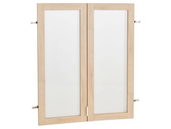Lot 2 portes verre MAYENCE cadre imitation chêne