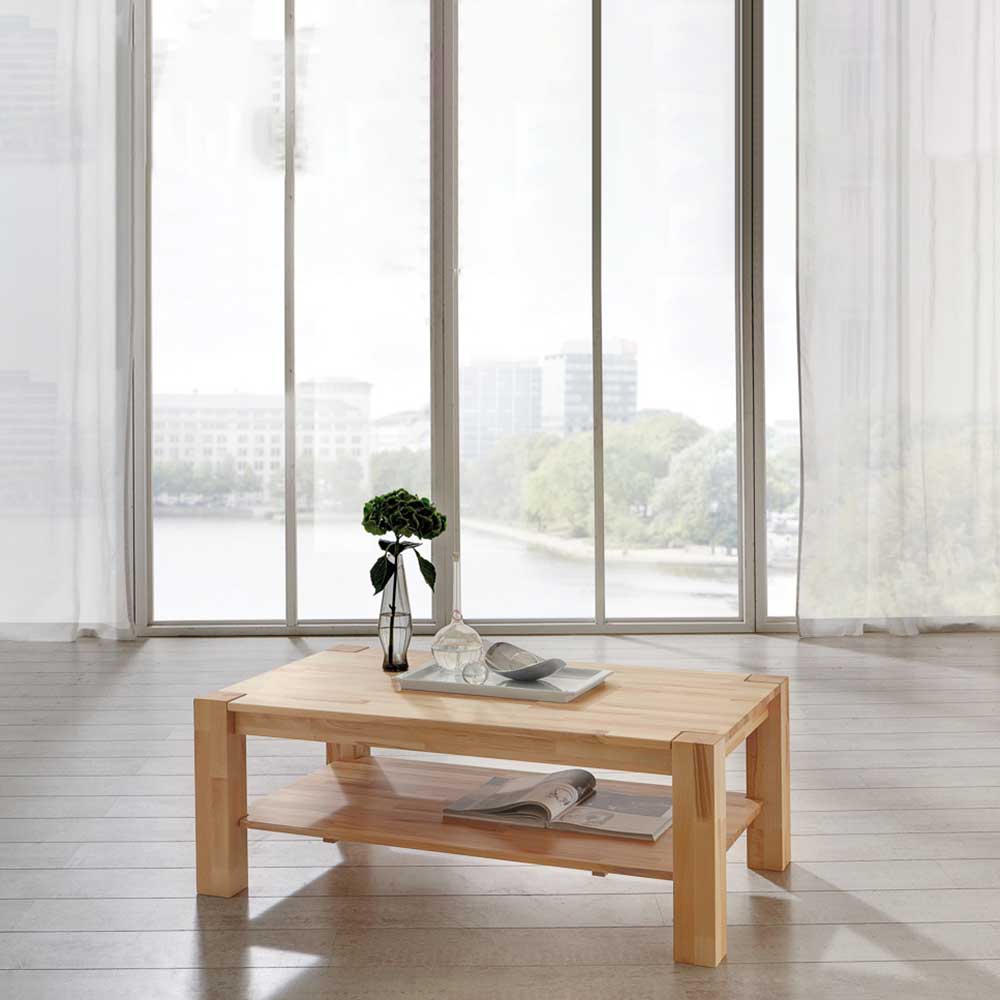 Pharao24.de Couchtisch aus Kernbuche Massivholz 45 cm hoch