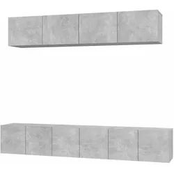vidaXL 5-tlg. TV-Schrank-Set Betongrau Holzwerkstoff