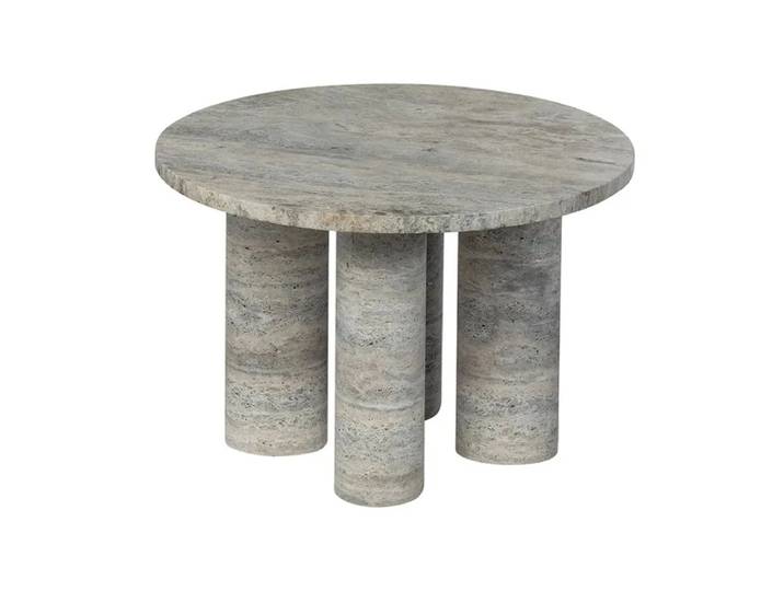 blomus Volos Beistelltisch S Ø52 cm Silver Travertine