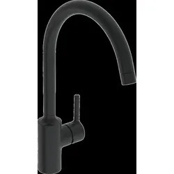 HANSA HANSAVANTIS Küchenarmatur, Niederdruck, Ausladung 247mm, schwenkbarer Auslauf, Mattschwarz, 5222116733