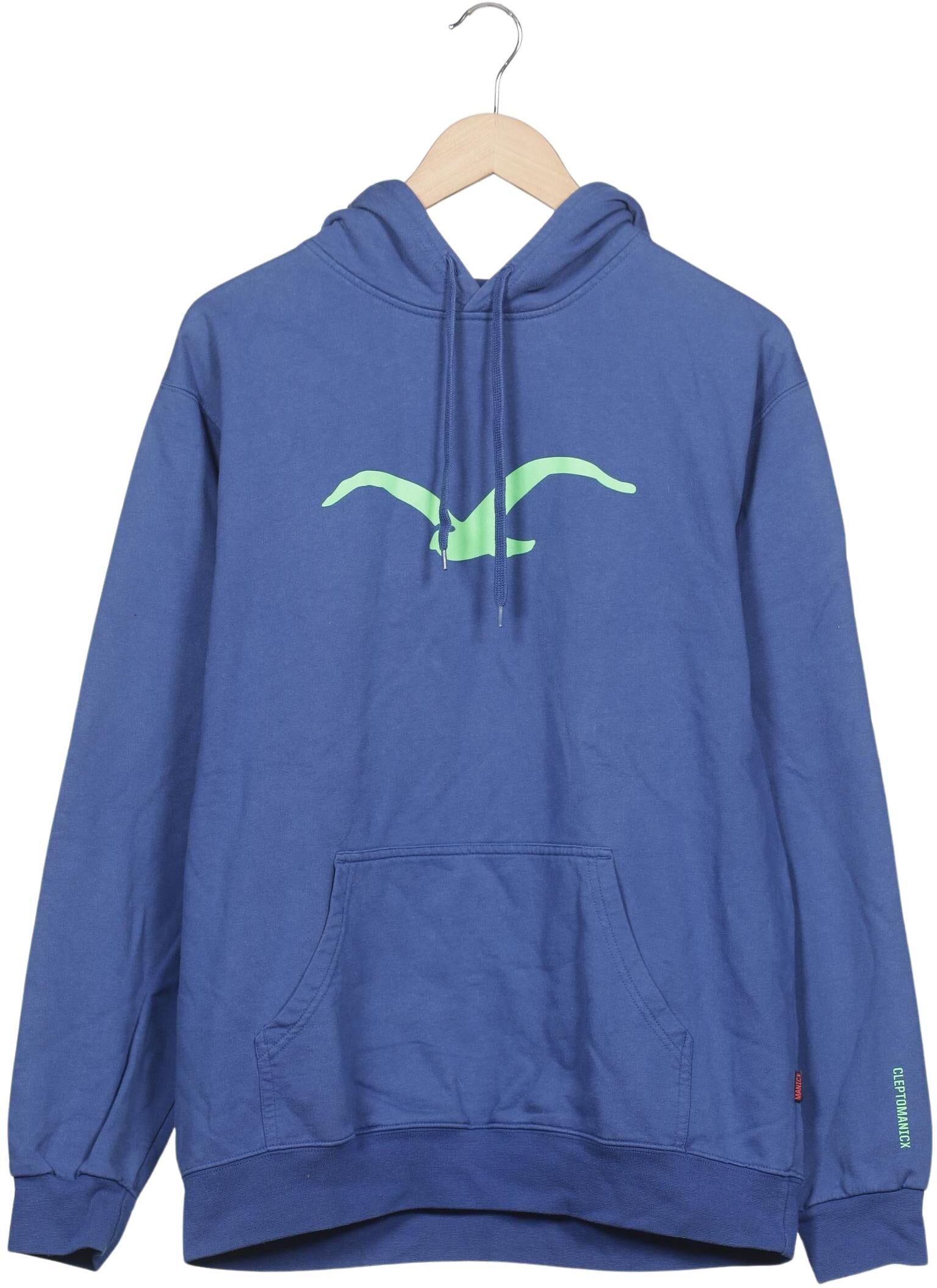 Cleptomanicx Herren Kapuzenpullover, Blau, Gr. L, Baumwolle / Synthetik - Second Hand