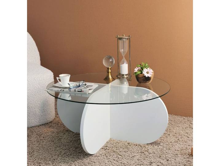 Skye Decor, Bubble - White, Couchtische, Weiß, Glas, 75 x 35 x 75 cm