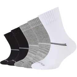 5er Pack camano Mesh Ventilation Crew Socken Kinder 9997 - black mix 27-30