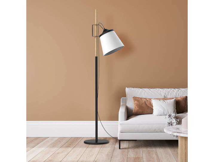 Aluminor Stehlampe Woody, schwarz, für Wohn- / Esszimmer, Metall, Stehlampe
