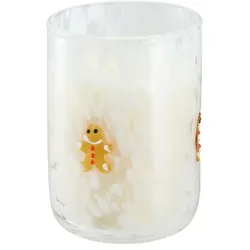 HOME STORY Duftkerze im Glas Lebkuchenmännchen   , Glas,Wachs , Maße (cm): H: 11  Ø: 8