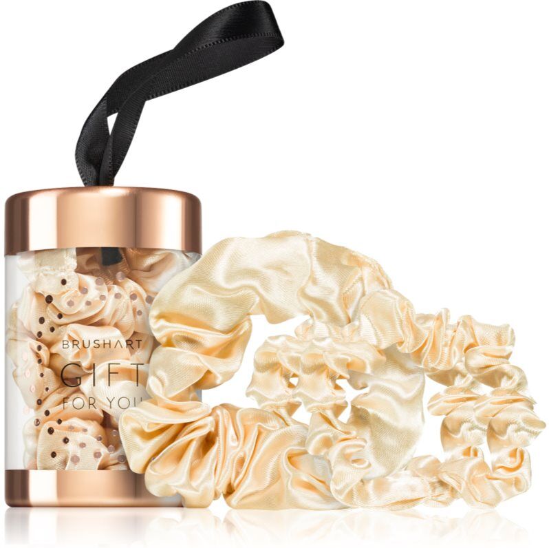 BrushArt Gift for You Slim & Midi satin scrunchie set hair bands Blonde latte 3 pc