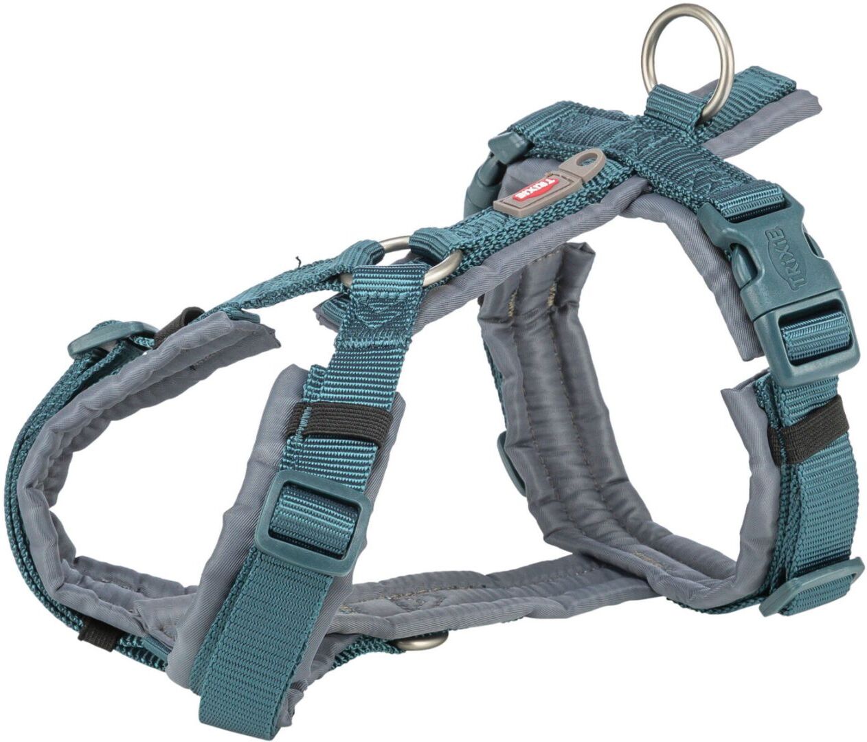 TRIXIE Premium Trekking Geschirr, petrol/grafit, M