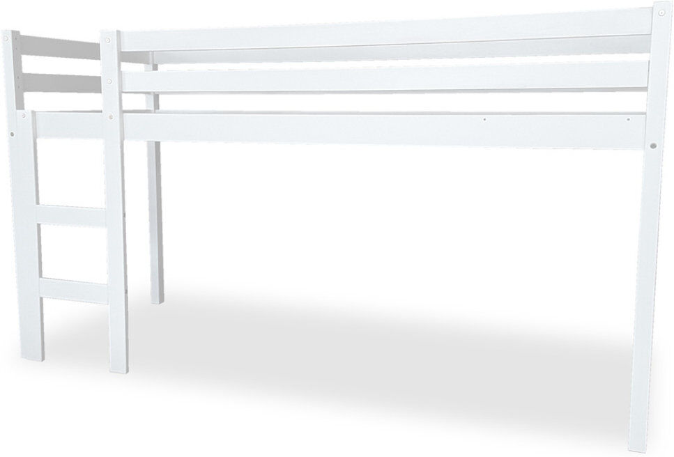 Isabelle & Max Mattern Bed Frames Hardwood Mid Sleeper Loft Bed White Cot Bed / Toddler (70 x 140cm)
