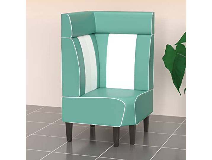 GGMMÖBEL American 1 Diner Eckbank B:H 64 x 128 cm Gestreift Türkis Leder American Diner Möbel, American Dinerbank