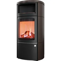 Kaminofen HARK 44-5.1 Flüssiggas H Raumluftabhängig 7,5 kW - Ofenkacheln: Schoko - Korpus: Graphit