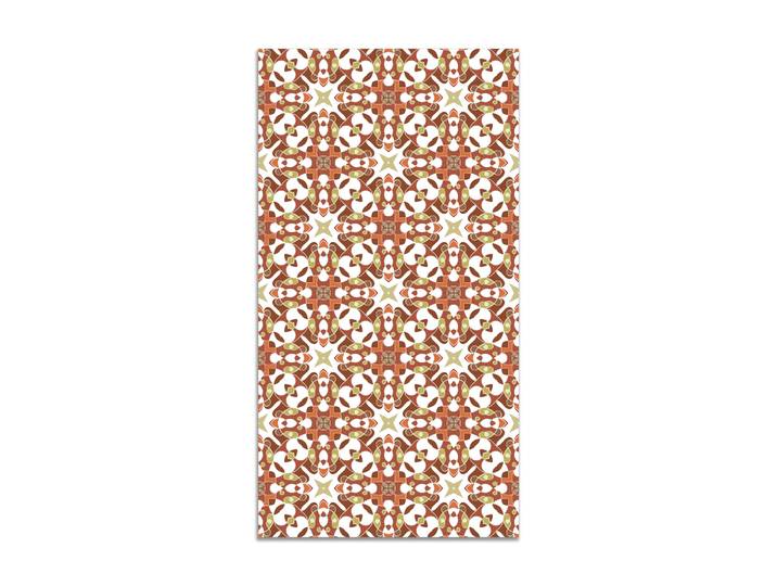 Tapis vinyle tuile hydraulique type oriental orange 120x170cm