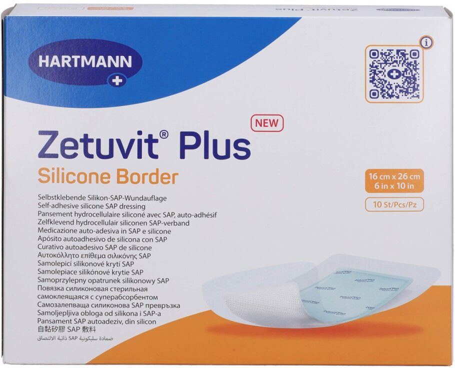 Zetuvit Plus Silicone Border 16x26 Cm