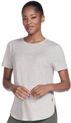 Skechers Women's GO DRI Swift Stripe Tunic Tee (Size XXL) Egret, Polyester