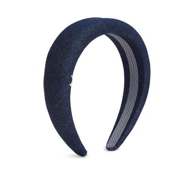 Haarreif TOMMY HILFIGER "TH NAUTICAL DENIM", Damen, blau (schwarz denim), Stoff, Haarfixierungen, gepolstert