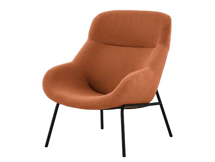 Fauteuil Tantia Cuivre/Cuivre Tissu Bouclé Nola 73 x 102 x 92cm