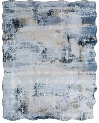 KALATY Abstract Grey/Blue Area Rug