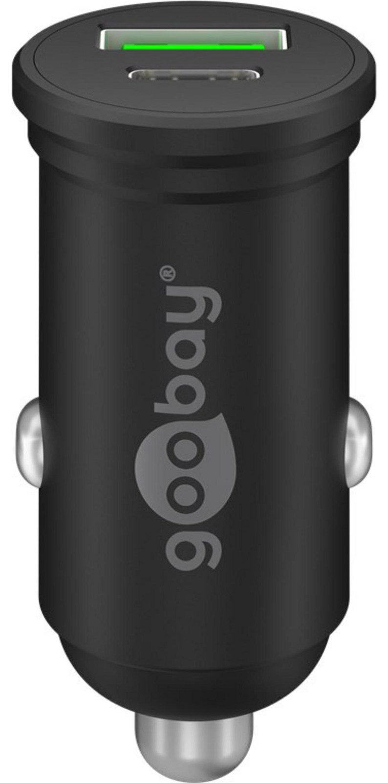 Goobay 61739 Dubbele USB-autolader met USB-C PD (45 W), zwart