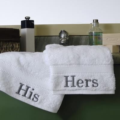 Copper Grove HamlingAuthentic Hotel Personalized His and Hers Turkish Cotton Hand Towels (Set of 2)