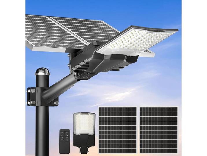 Lampes solaires de rue 10000W, éclairage extérieur pour parking commercial, IP67 étanche, 6500K, lampes de sécurité pour cour et route
