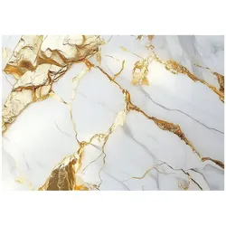 FOTOTAPETE Marmor Steinwand Gold Wohnzimmer 350x250