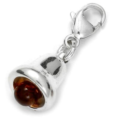 Kettenanhänger OSTSEE-SCHMUCK "Ostsee-Schmuck Charm-Einhänger Glocke Charm-Einhänger Glocke", weiß, Schmuckanhänger, Damen, 20 x 8mm, Silber 925 (Sterlingsilber), 2,2 g, Kettenanhänger