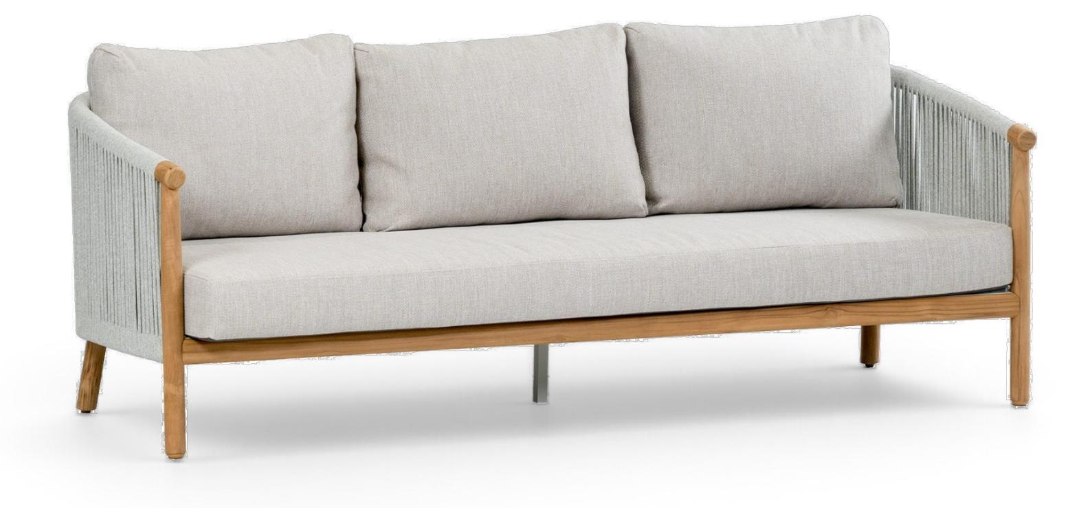 Loungesofa Es Vedra | 3-Sitzer | Teakholz | Creme