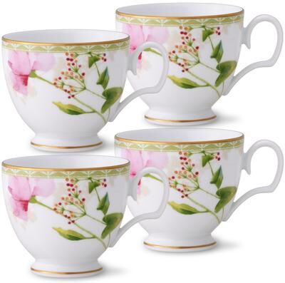 Noritake Poppy Place Set of 4 Teacups, 8 oz.