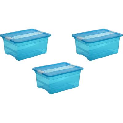 Organizer KEEEPER "cornelia", blau, B:29,5cm H:17,5cm T:39,5cm, Kunststoff, Aufbewahrungsboxen, Aufbewahrungsbox, 12 L, mit Deckel, Schiebeverschluss